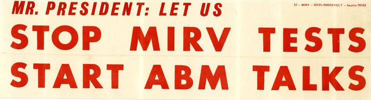 Mr. President: let us stop mirv tests; start abm tests