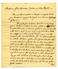 Letter to the Cherokee Nation from Philadelphia Yearly Meeting