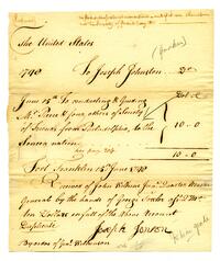 Invoice of Joseph Johnston to the United States
