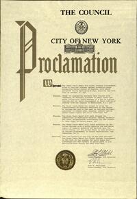 Council of the City of New York Proclamation