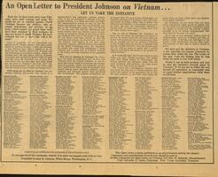 Open Letter to President Johnson on Vietnam, An ... Let Us Take the Initiative