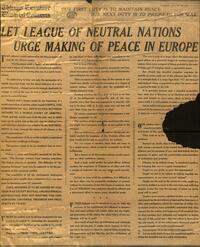 Let League of Neutral Nations Urge Making of Peace in Europe