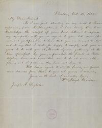 William Lloyd Garrison to Joseph Dugdale (1852)