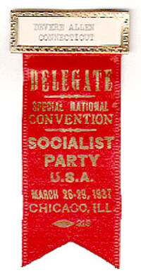 Delegate; Special National Convenion; Socialist Party U.S.A.; March 26-29, 1937; Chicago, Ill.