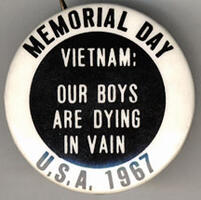 Memorial Day. Vietnam: Our Boys Are Dying In Vain. U.S.A. 1967