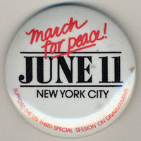 March for Peace! June 11. New York City. Support the UN Third Special Session on Disarmament.