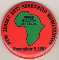 New Jersey Anti-Apartheid Mobilization. Free South Africa. November 9, 1985.