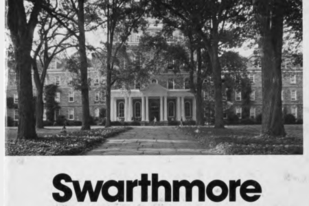 Cover of the Swarthmore College Bulletin 1985-86, featuring a large photograph of Parrish Hall