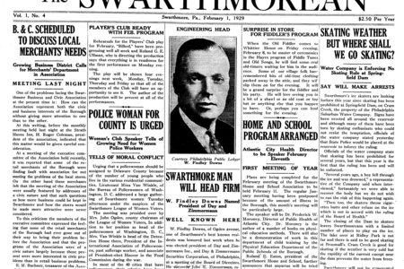 The front page of The Swarthmorean Vol. 1 No. 4