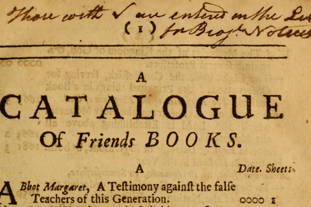 Historical Catalogs of Quaker Books