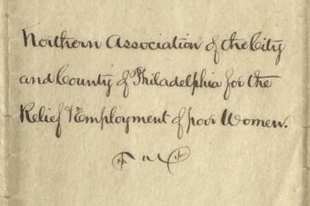 Handwritten text: "Northern Association of the City and County of Philadelphia for the Relief & Employment of poor Women"